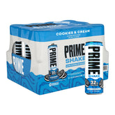 PRIME Shakes Cookies and Cream bottle front showing protein-packed nutrition.