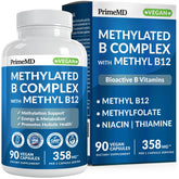 PrimeMD Methylated B Complex bottle with capsules for daily energy support.