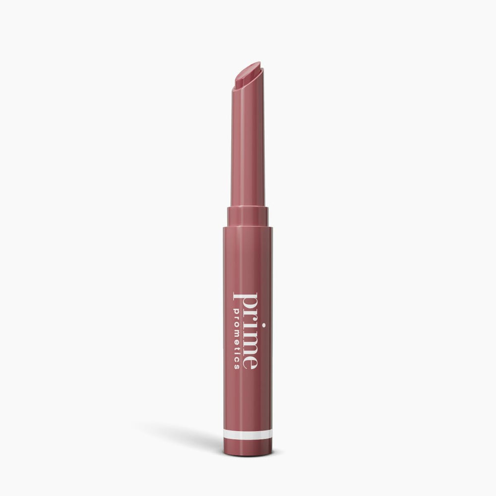 PrimePrometics PrimeLip plumping balm stick front view showing smooth, hydrated lips