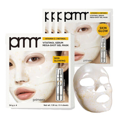 Primera PRMR Vitatinol Serum Gel Mask pack close-up highlighting hydration and pore care.