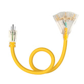 PRIMOWIRE 3ft outdoor extension cord with three outlets for versatile power access