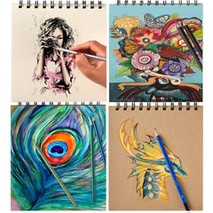 PRINA 3-color sketch pad page variety to support mixed media