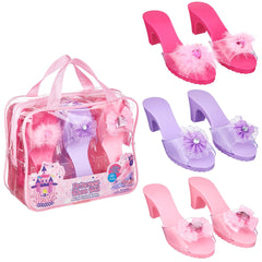 PRINCESS EXPRESSIONS pink bow shoe for girls, stylish dress-up play with grip