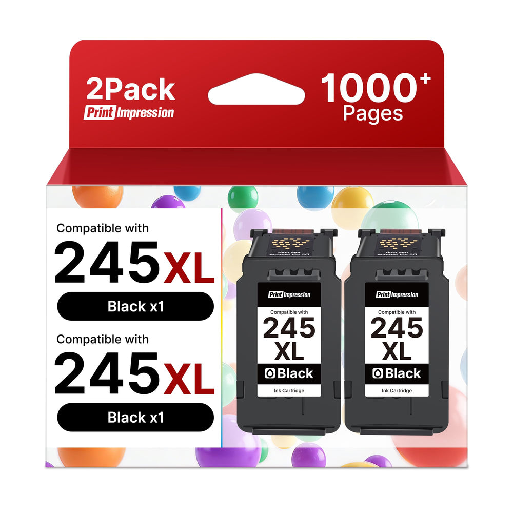 PrintImpression 245XL black cartridge front view for crisp, consistent prints.