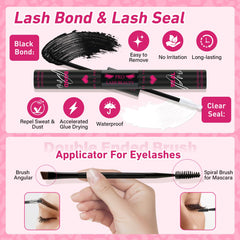 Bond & Seal duo from PRO LASHBEAUTY for secure, waterproof hold