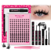 PRO LASHBEAUTY Manga lash clusters tray with 120 wispy lashes for DIY volume