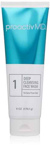 Proactiv MD exfoliating face wash in a clear bottle for pore cleansing