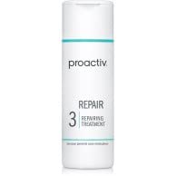 Proactiv Repair benzoyl peroxide bottle close-up shows oil-free formula for clear skin.