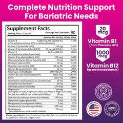Nutrition label shows 22 essential nutrients including B12 and D3