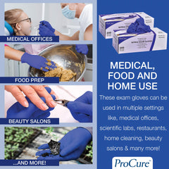 Procure soft cool blue nitrile gloves with gentle touch for daily tasks.
