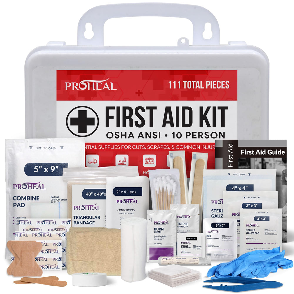 ProHeal OSHA first aid kit case for 10 people offers quick-access readiness