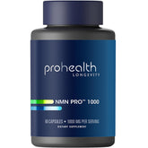 ProHealth NMN Pro 1000 bottle on white background supports daily energy and healthy aging
