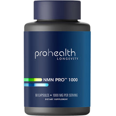 ProHealth NMN Pro 1000 bottle on white background supports daily energy and healthy aging