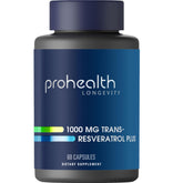 ProHealth Resveratrol 1000mg bottle front view showing potency for cellular health