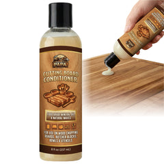 Project Papa Cutting Board Conditioner bottle pour, easy application.