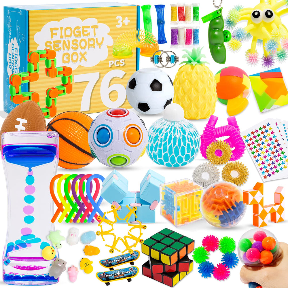 PROJOYOU 76-pack sensory fidget toys set ready for stress relief and focus