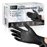 PROMEDIX P black gloves packaging keeps them organized for quick use.