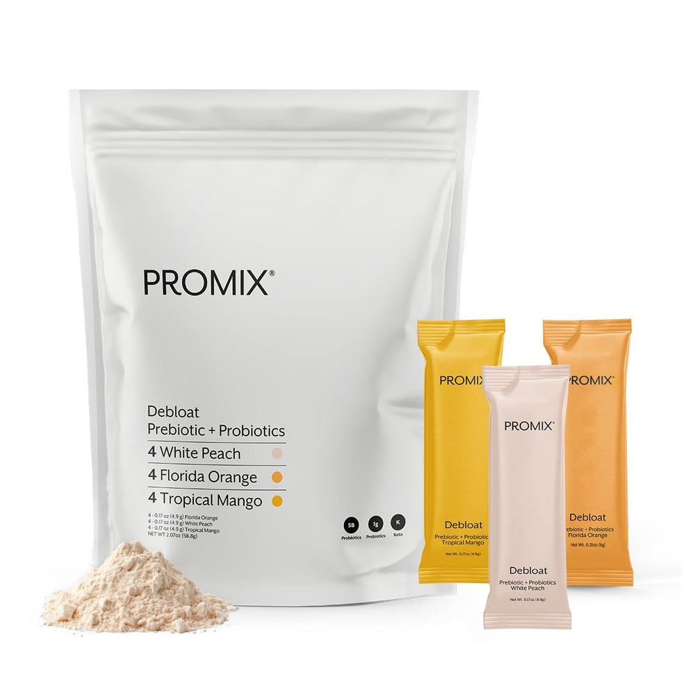 Promix Nutrition Debloat bottle front image highlighting a gut-friendly daily support.