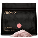 ProMix Nutrition Pre-Workout Raspberry Lemon powder bottle ready for a focused training session.