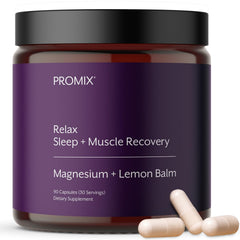 Promix Nutrition Relax lemon balm capsule for calmer evenings and potential better sleep.