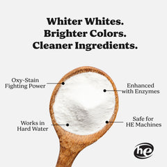 Stain removal action with Pronounce Oxygen Laundry Booster enzymes