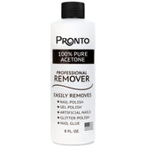Pronto 100% Acetone Gel Nail Polish Remover bottle for fast polish removal.