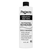Pronto 100% acetone remover bottle front view for fast polish removal