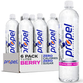 Propel Berry 1L bottle showing zero calories hydration for workouts.