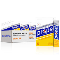 Propel lemon electrolyte boxes for zero calorie hydration during workouts