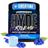 Prosupps Mr. Hyde Xtreme blue razz tub front highlights bold energy