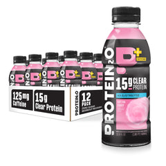 Protein2o Cotton Candy clear protein water bottle ready for hydration.