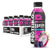 Protein2o Dragon Fruit Blackberry can showing refreshing hydration with 15g protein.