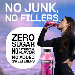 Protein2o on-the-go bottle in gym bag for quick protein boost.