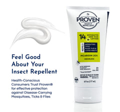 Close-up of Proven Insect Repellent Lotion label with picaridin