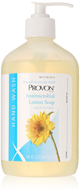 Provon antimicrobial lotion soap 16 oz front view with conditioning for gentle cleansing.