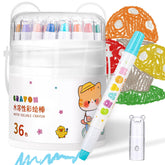 Prudiut 36-color silky twistable crayons pack with vibrant hues for creative projects and mess-free play