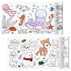 Prudiut coloring paper roll highlights premium ink resistant surface for vibrant crayons and markers