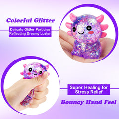 Ptdumyjua palm-size axolotl toy ideal for on-the-go squeezing.