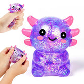 Ptdumyjua squishy axolotl stress ball in purple for calming fidget sessions.