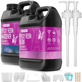 Puduo epoxy resin kit resin bottle close-up showing crystal-clear clarity for art projects