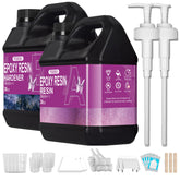 Puduo 72oz epoxy resin kit bottle pour demonstrates smooth flow for precise casting.