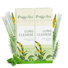 PUFFIAIR diffuser pen with mullein shows on-the-go air clarity and aroma.