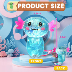 Puffwize Axolotl squishy blue close texture highlights soft tactile sensation.