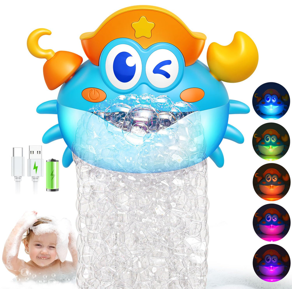 Puidapo crab bath toy with LED bubble show enhances bath time.