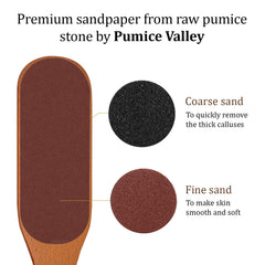 Pumice Valley Foot File ergonomic handle improves grip during exfoliation