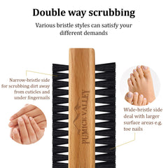 Pumice Valley nylon charcoal bristles for deep cleaning and odor control.