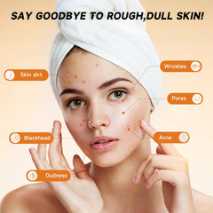 Pumkot turmeric kojic pads being applied with spiral motion on skin.