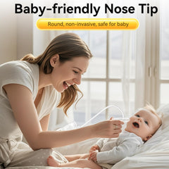 Pumpinose nasal aspirator tip safely clears boogers without irritation.