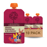 Pumpkin Tree Peter Rabbit Organics raspberry banana blueberry squeeze pouch front view for on-the-go snacking.