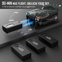 Punieayi GPS Drone offers up to 90 minutes of flight on high-capacity batteries